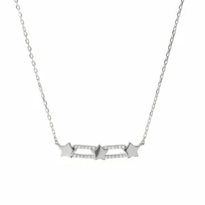 Collares Plata Originales | LINEARGENT Collares plata originales diseño triple estrella con circonita