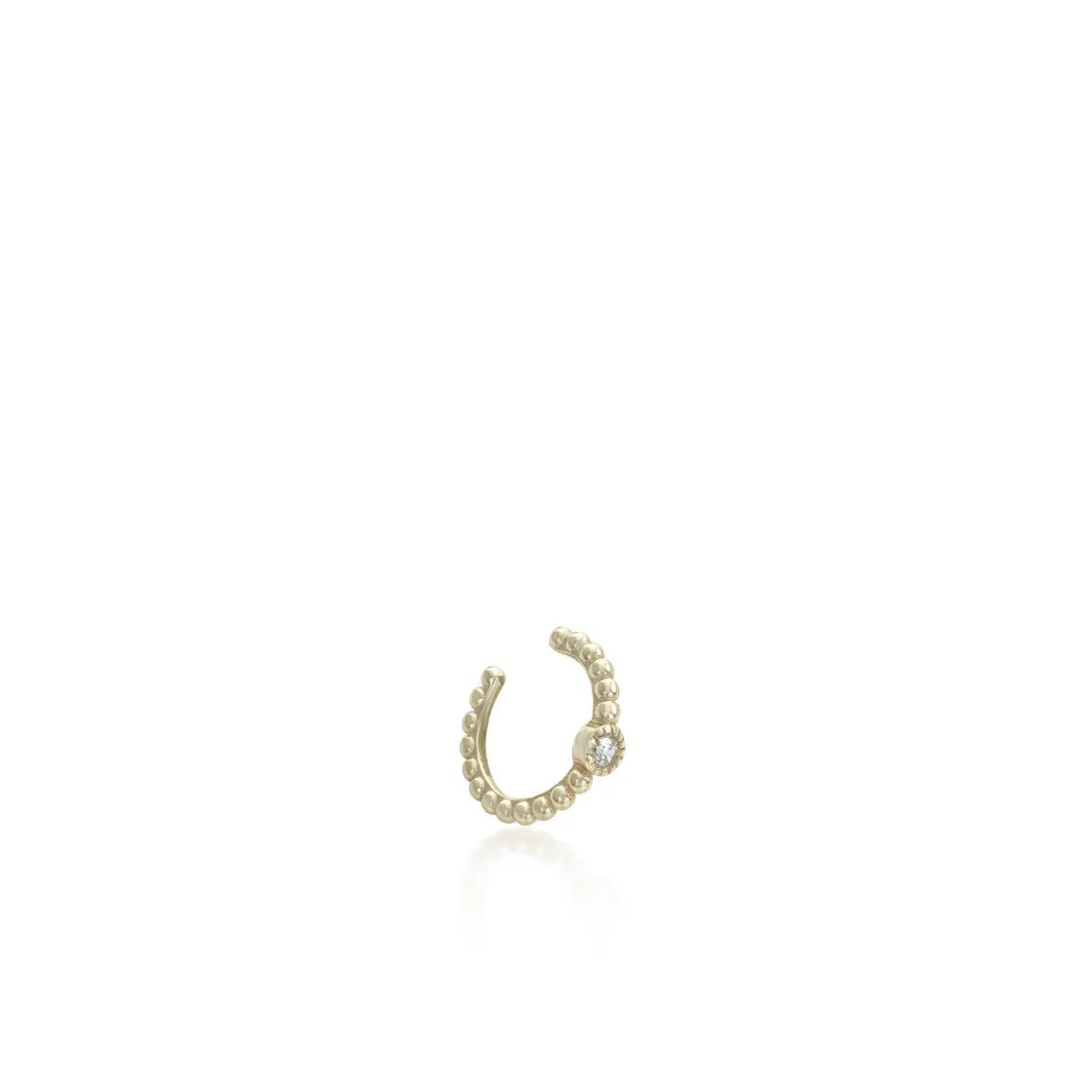 Ear Cuff | LINEARGENT Ear cuff de plata bañada en oro diseño bolas con circonita