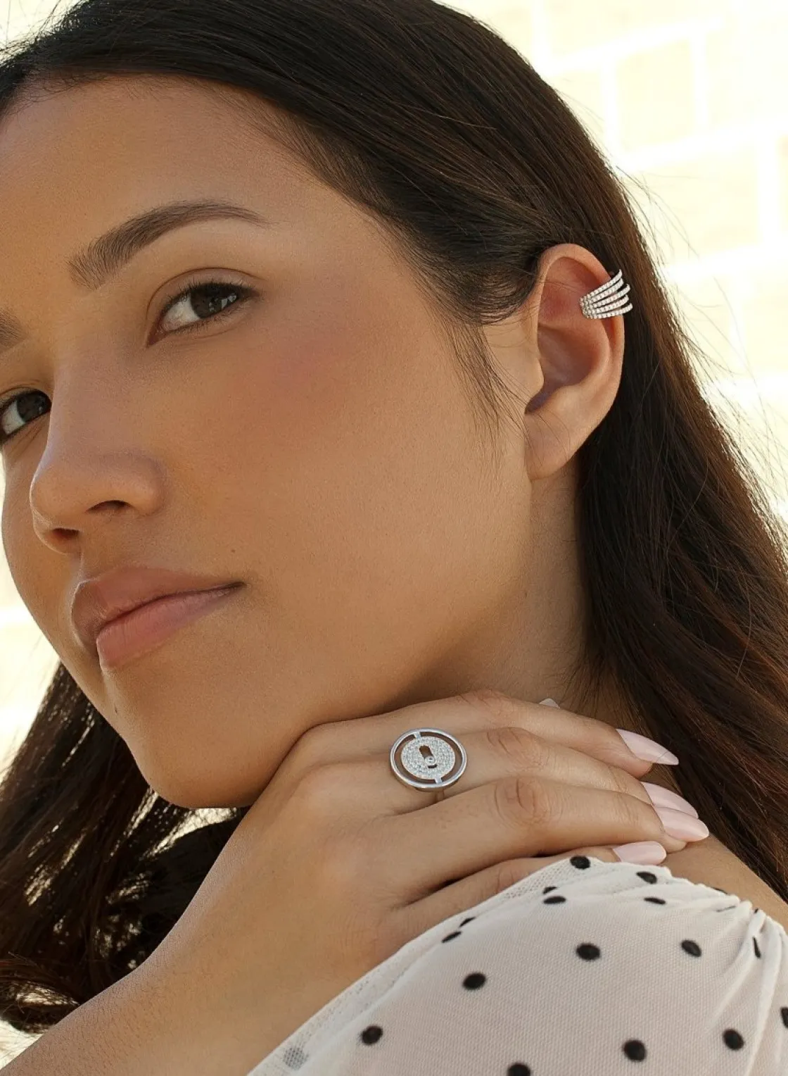 Ear Cuff | LINEARGENT Ear cuff de plata diseño triple carril circonita