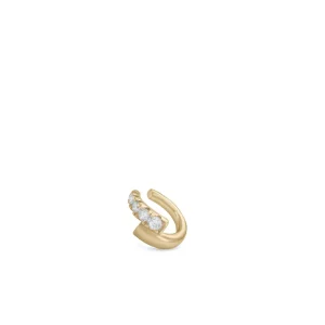 Ear Cuff | LINEARGENT Ear cuff de plata doble diseño circonita plata lisa