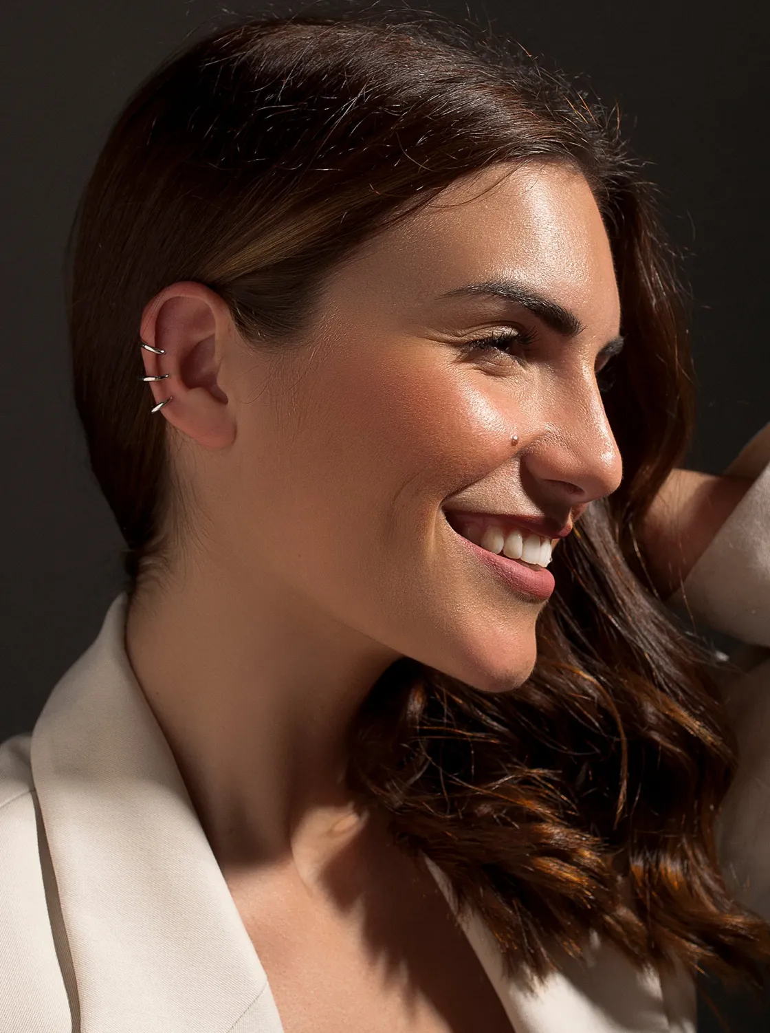 Ear Cuff | LINEARGENT Ear cuff formado por tres aros en plata lisa