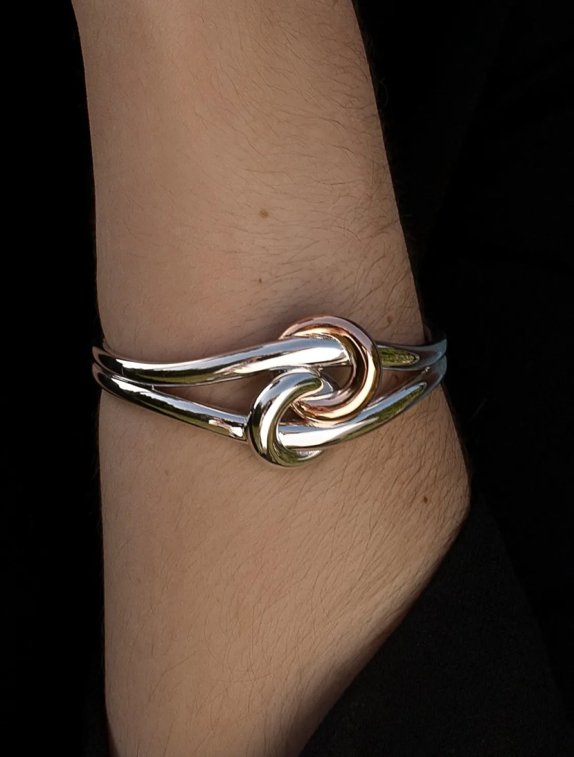 Pulseras Esclavas | LINEARGENT Esclava bicolor diseño nudo entrelazado
