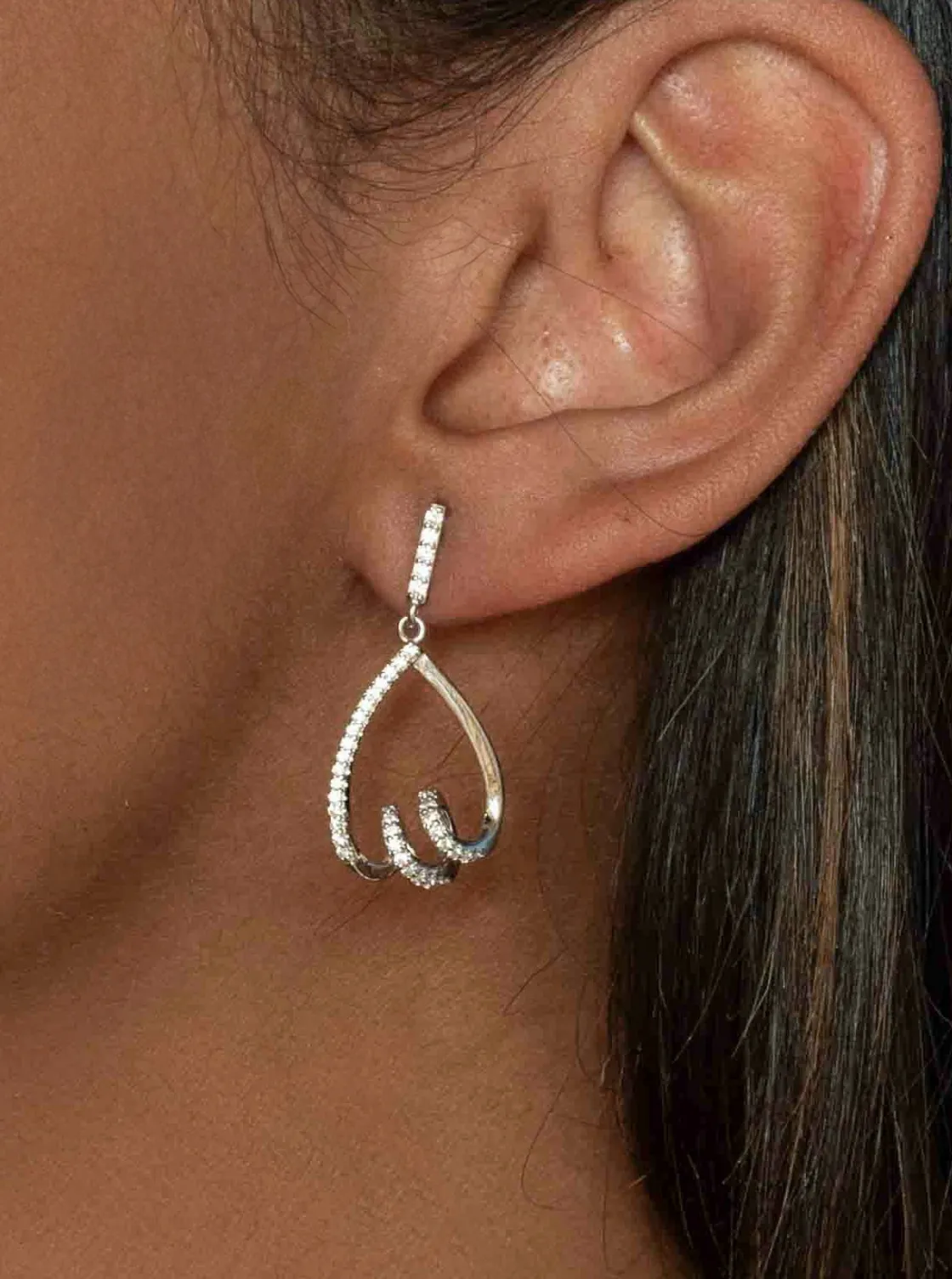 Pendientes Largos | LINEARGENT Pendeintes largos de plata con diseño elegante