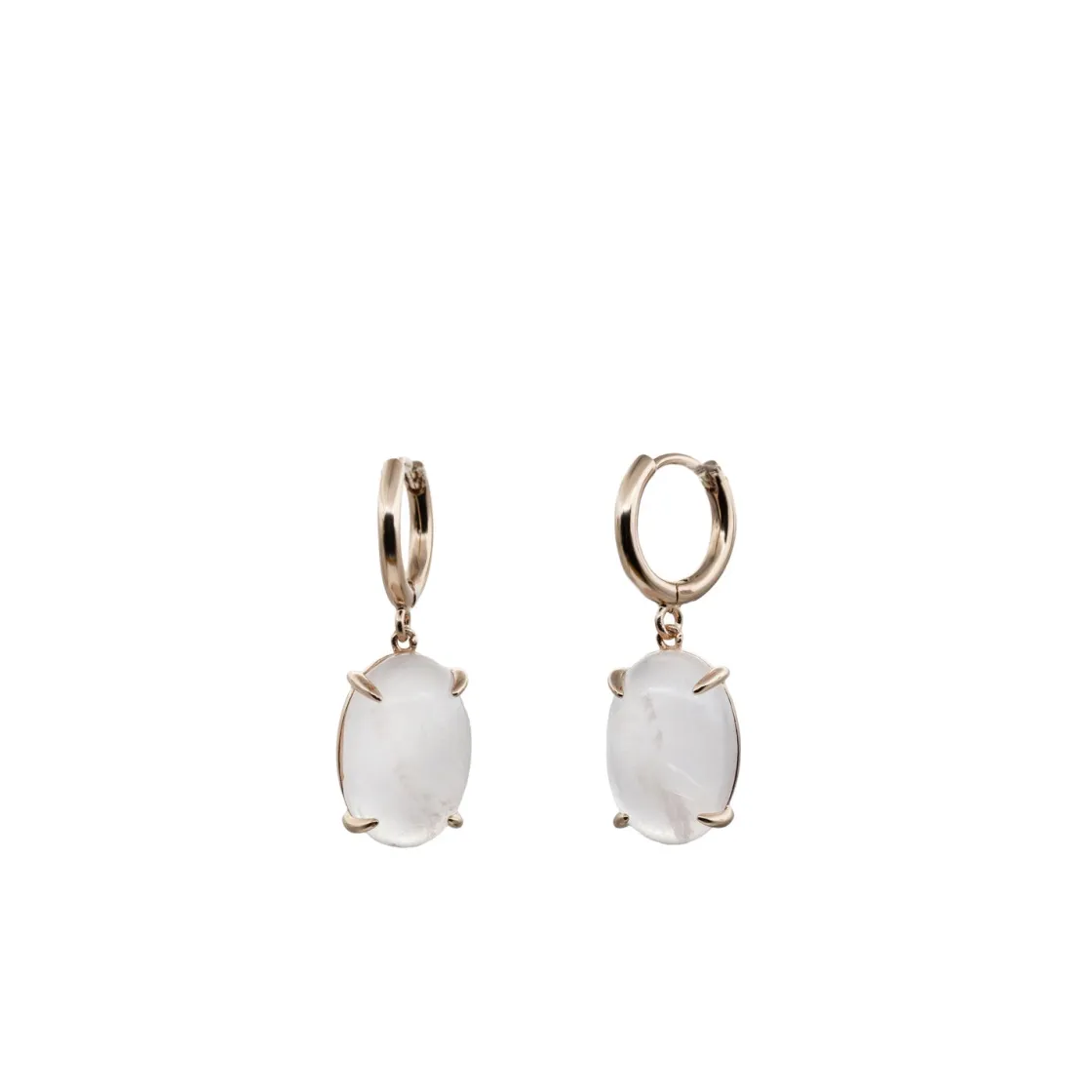 Pendientes De Piedra Natural | Pendientes Con Colgantes | LINEARGENT Pendiente con piedra quarzo rosa colgante