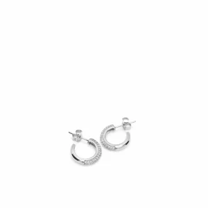 Pendientes Aro | LINEARGENT Pendientes aro con circonitas blancas modelo pequeño