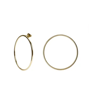 Pendientes Aro | LINEARGENT Pendientes aro de plata bañada en oro diseño circular