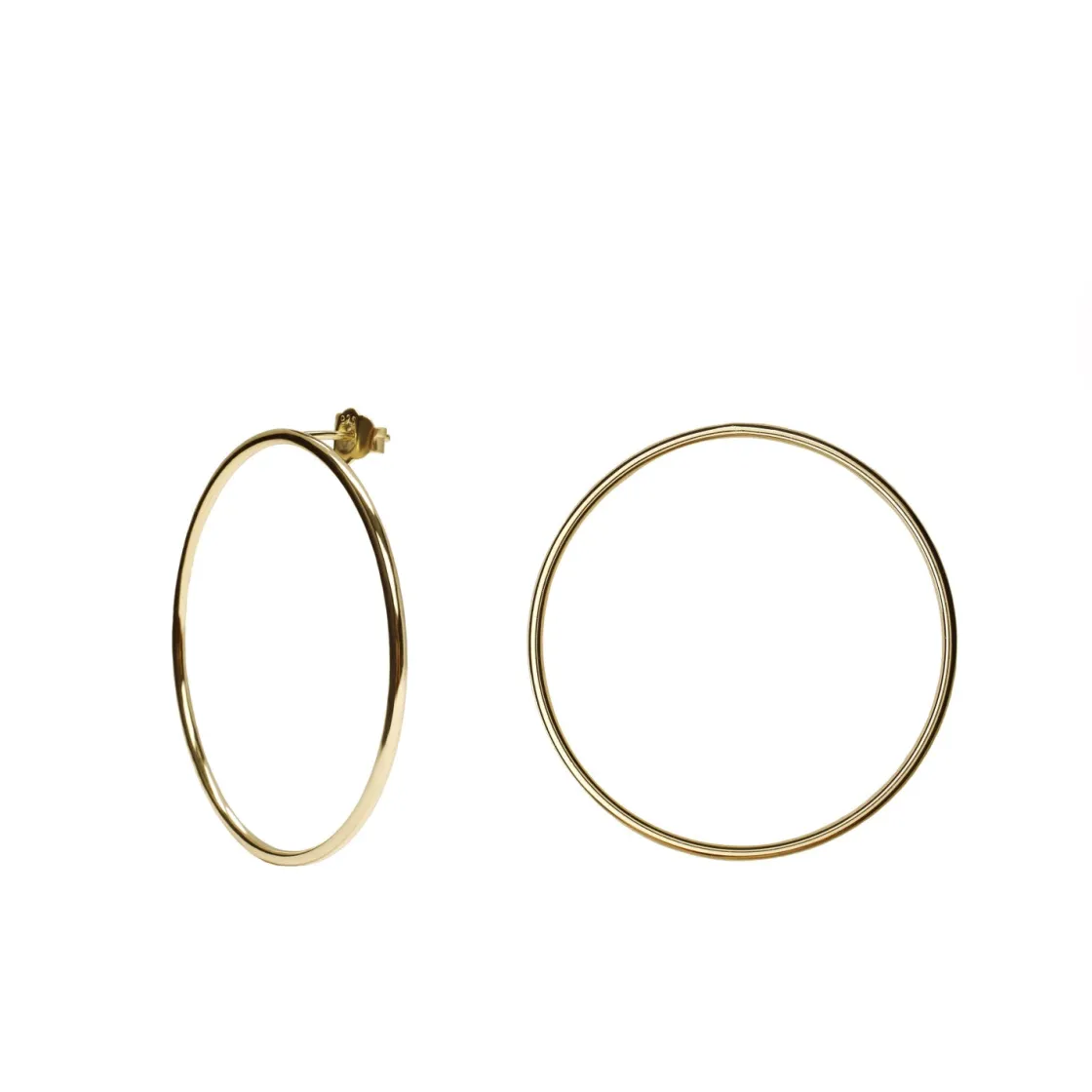 Pendientes Aro | LINEARGENT Pendientes aro de plata bañada en oro diseño circular