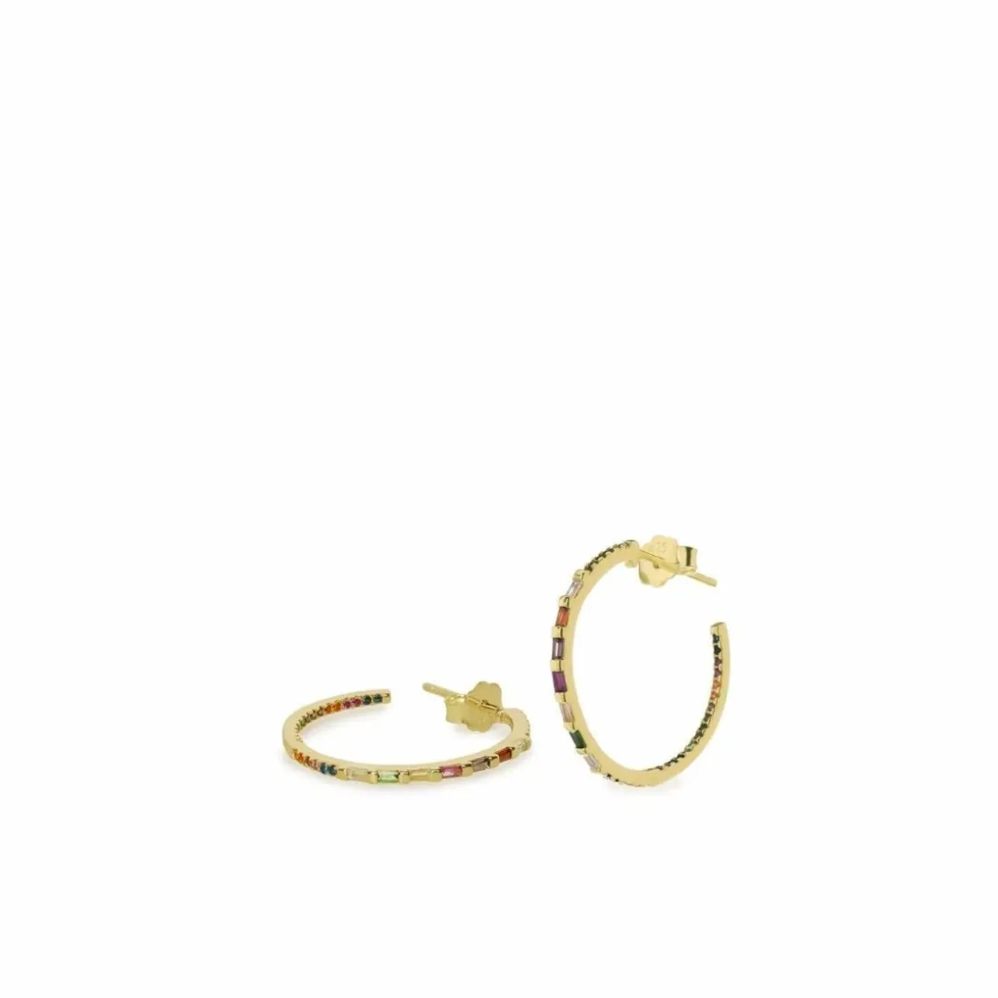 Pendientes Aro | LINEARGENT Pendientes aro de plata diseño fino dorados