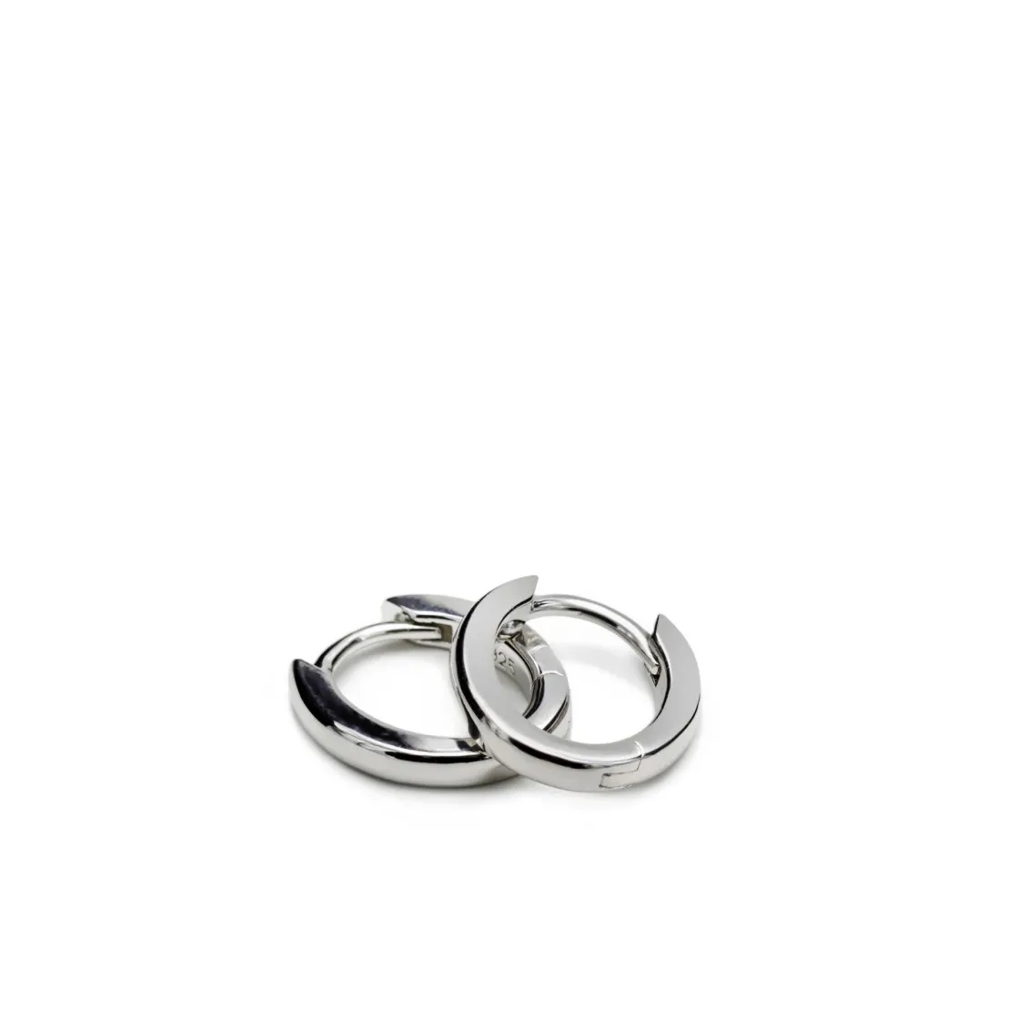 Pendientes Pequeños | Pendientes Aro | LINEARGENT Pendientes aro de plata diseño mini ovalado