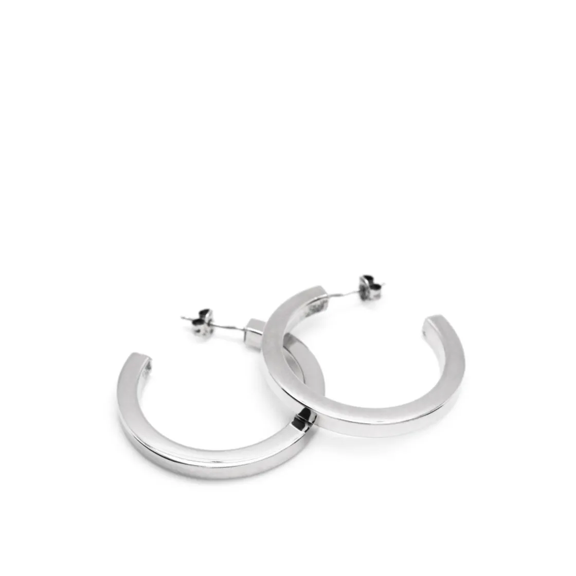 Pendientes Aro | LINEARGENT Pendientes aro de plata grandes gruesos y cuadrados