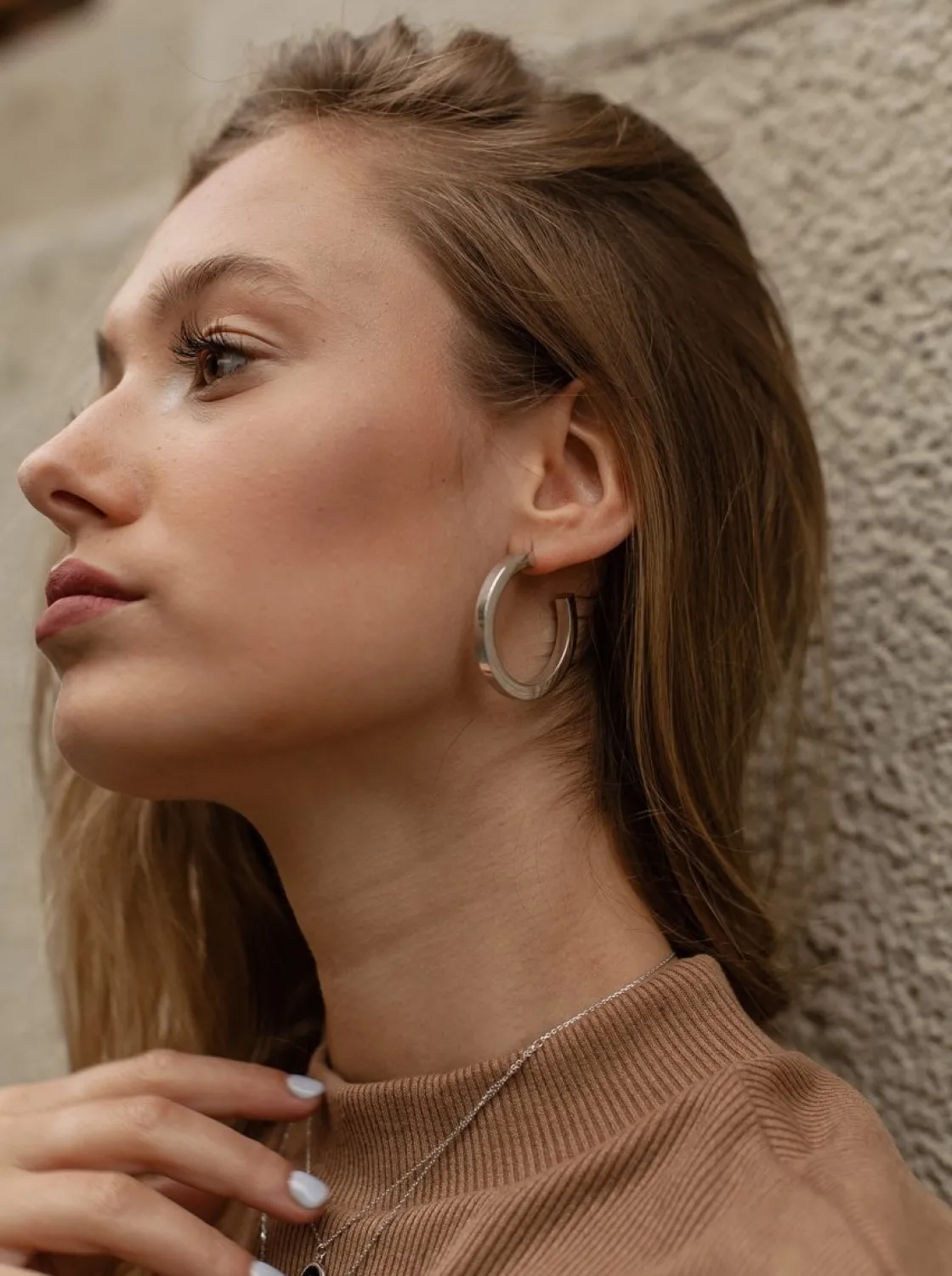 Pendientes Aro | LINEARGENT Pendientes aro de plata grandes gruesos y cuadrados