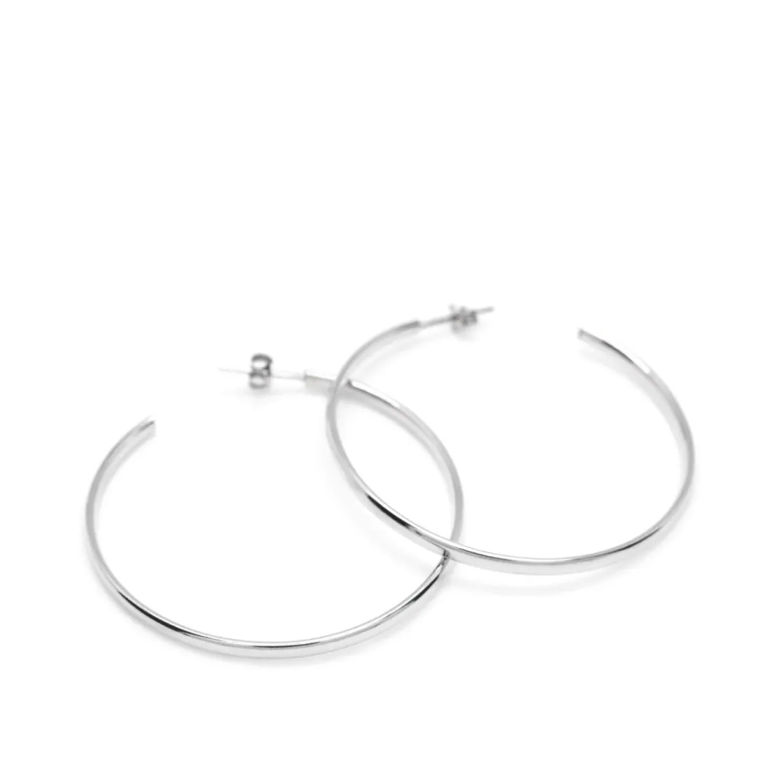 Pendientes Aro | LINEARGENT Pendientes aro de plata grandes planos y lisos