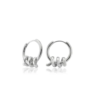 Pendientes Originales | Pendientes Aro | LINEARGENT Pendientes aro de plata lisa con motivo de espiral