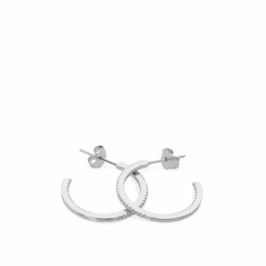 Pendientes Aro | LINEARGENT Pendientes aro de plata mini engaste circonitas blancas modelo mediano