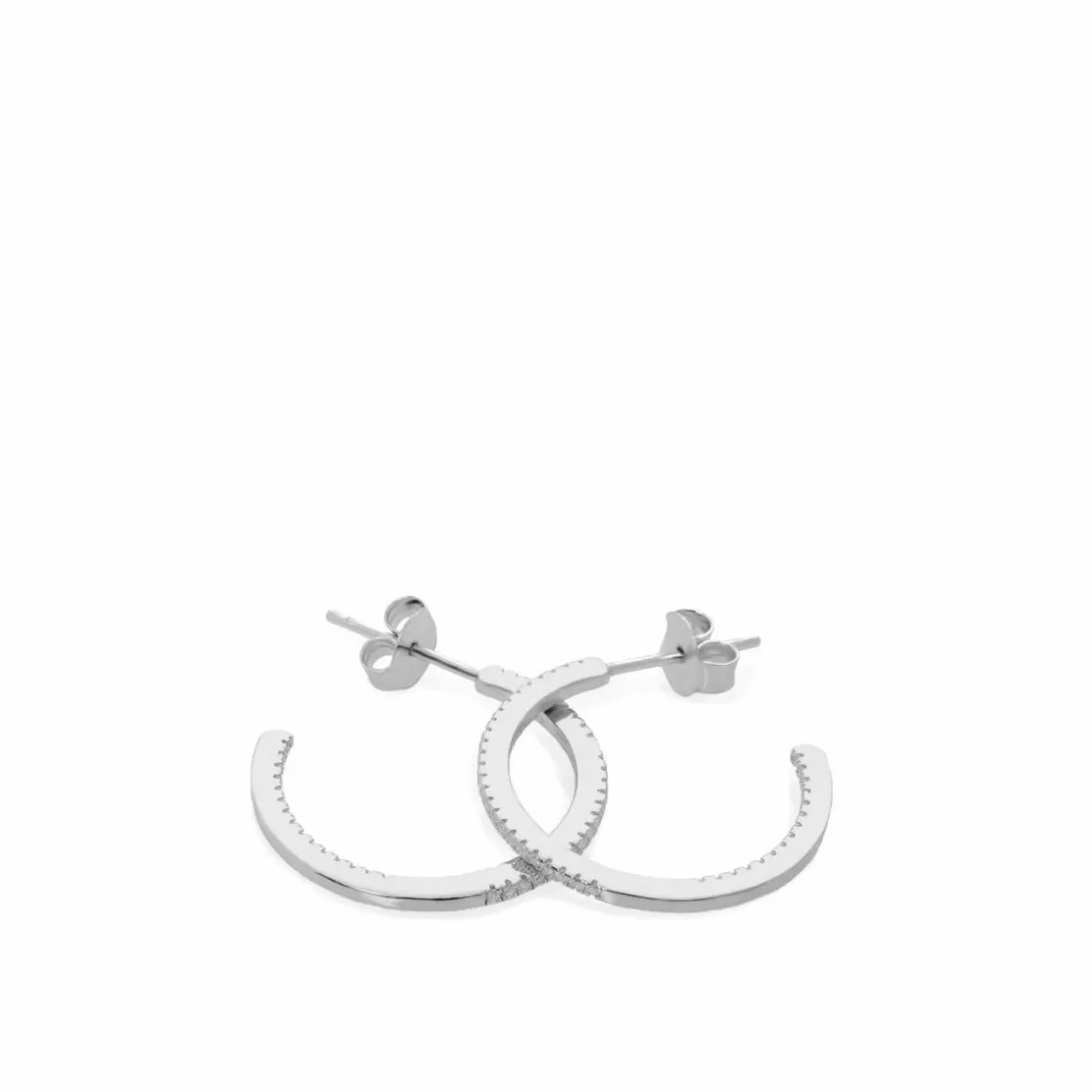 Pendientes Aro | LINEARGENT Pendientes aro de plata mini engaste circonitas blancas modelo mediano