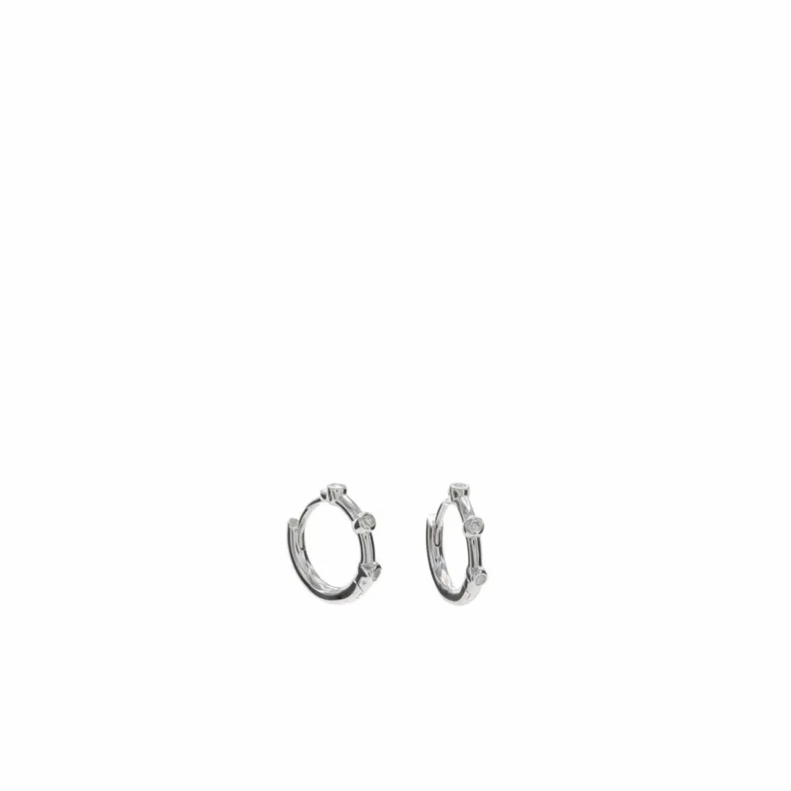 Pendientes Aro | LINEARGENT Pendientes aro de plata motivo triple circonita
