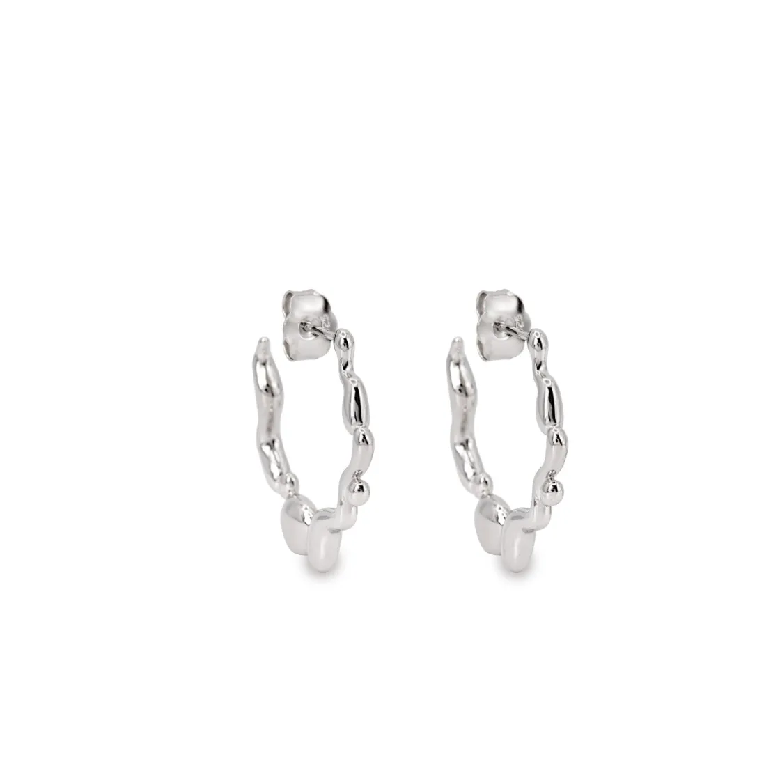 Pendientes Originales | Pendientes Aro | LINEARGENT Pendientes aro originales con diseño ondulado