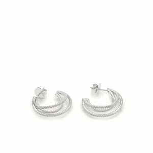 Pendientes Aro | LINEARGENT Pendientes aro originales diseño triple carril entrelazado