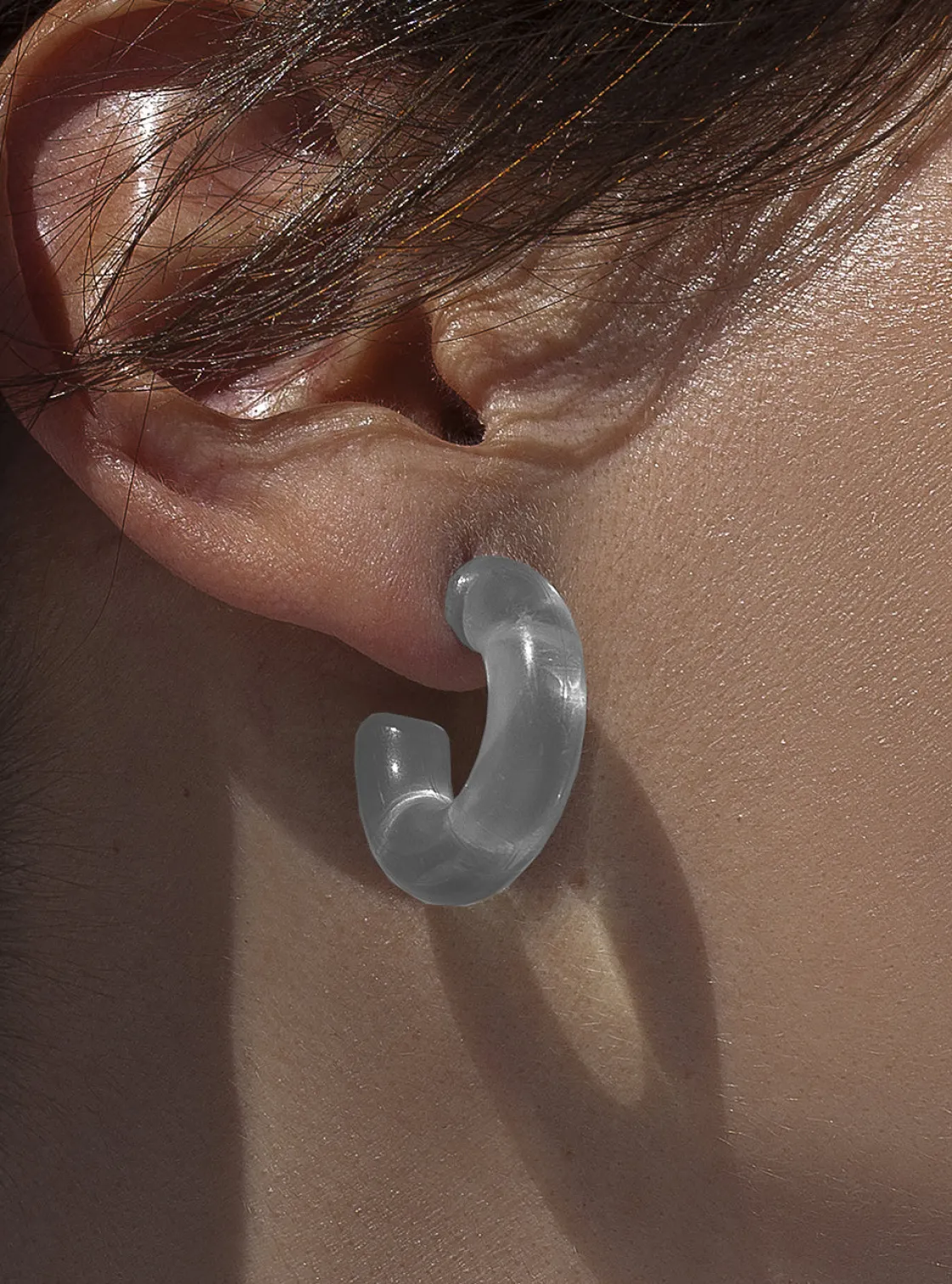 Pendientes Aro | LINEARGENT Pendientes aro originales en blanco transparente