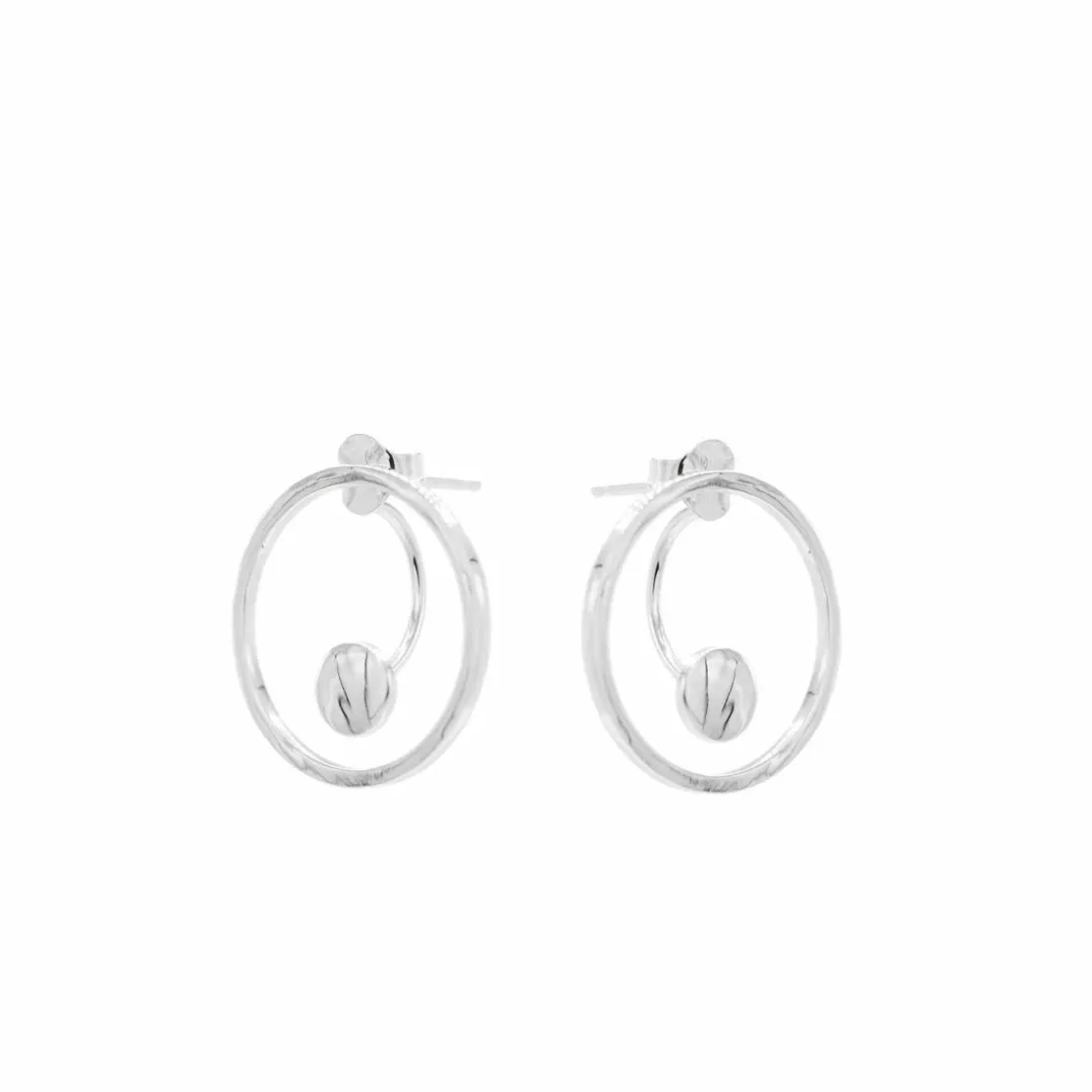 Pendientes Aro | LINEARGENT Pendientes aro plata circulares con motivo círculo