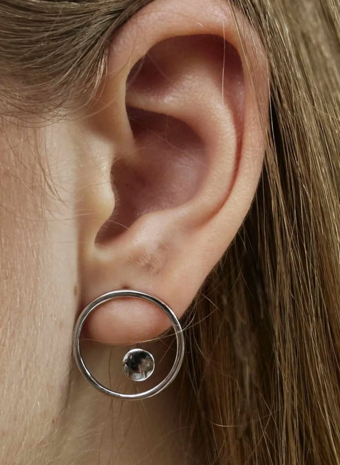 Pendientes Aro | LINEARGENT Pendientes aro plata circulares con motivo círculo