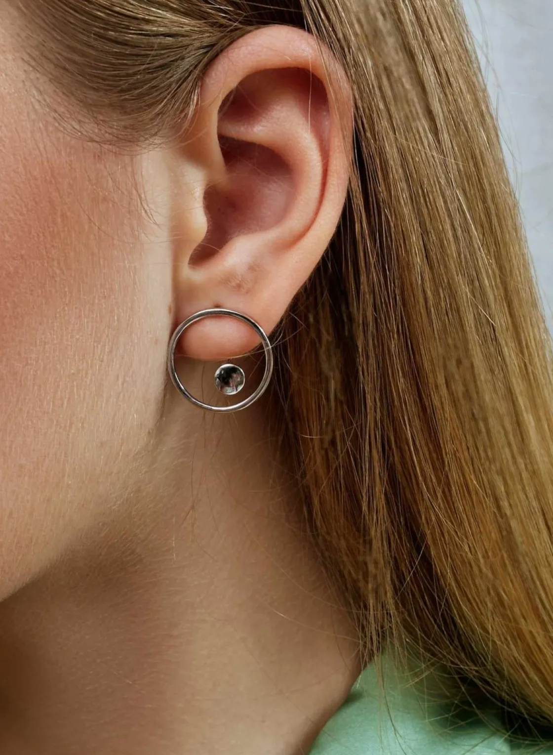 Pendientes Aro | LINEARGENT Pendientes aro plata circulares con motivo círculo