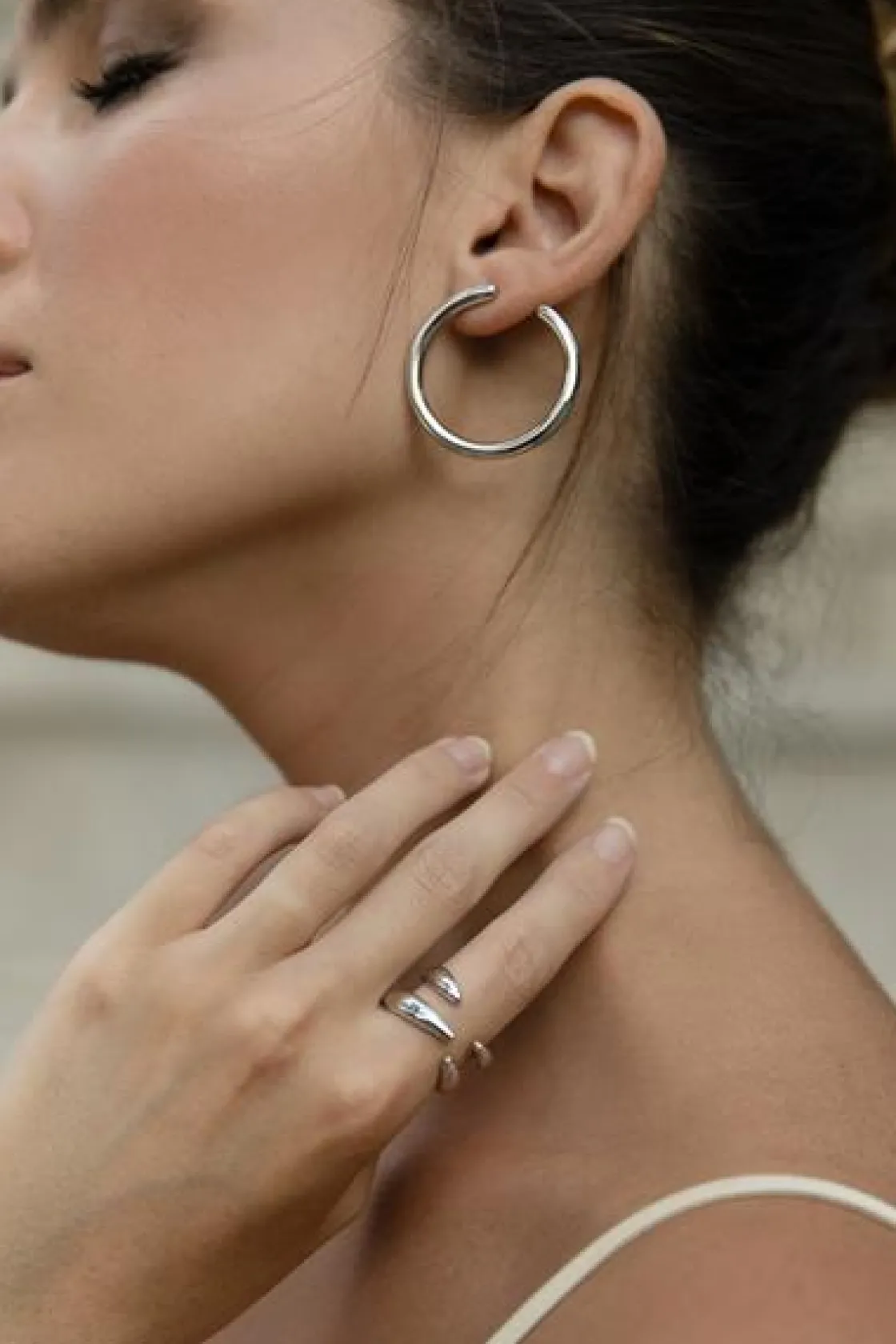 Pendientes Originales | Pendientes Aro | LINEARGENT Pendientes aro plata lista diseño tubular y lateral