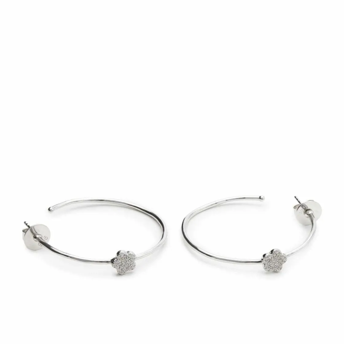 Pendientes Aro | LINEARGENT Pendientes aro plata muy fino con motivo de flor y circonitas