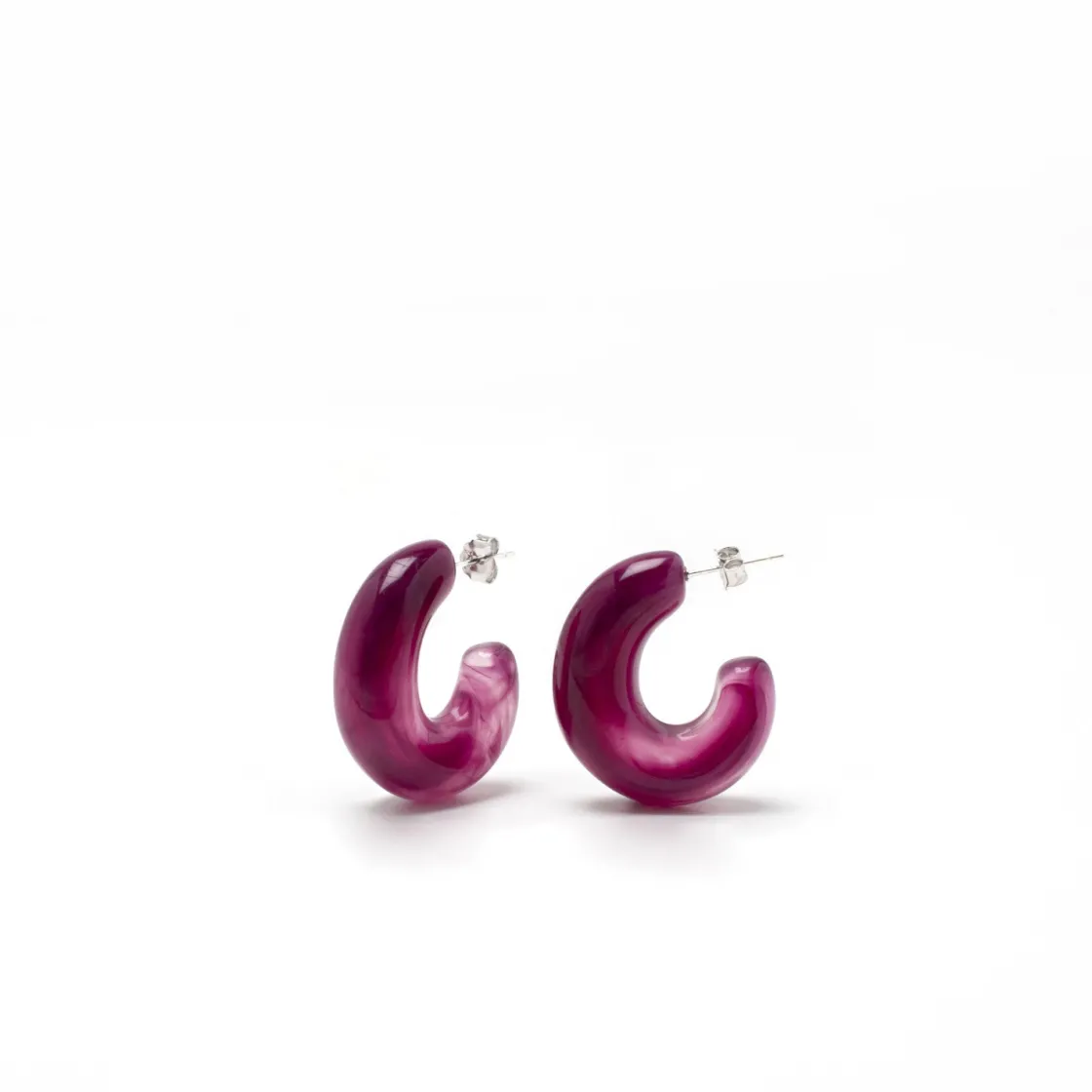 Pendientes Originales | LINEARGENT Pendientes aro tono arandano diseño grueso