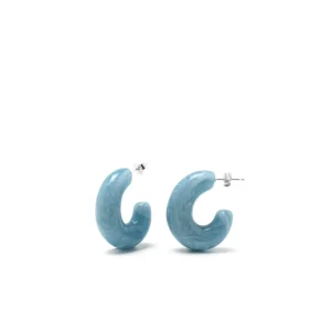 Pendientes Originales | LINEARGENT Pendientes aro tono turquesa diseño grueso