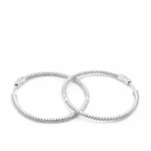 Pendientes Aro | LINEARGENT Pendientes aros con carril de circonitas tamaño mediano