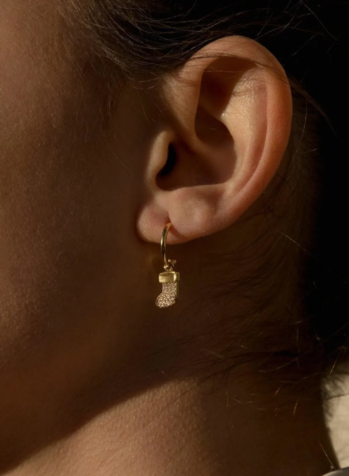 Pendientes Con Colgantes | Pendientes Aro | LINEARGENT Pendientes aros con colgantes con charms de motivos navideños