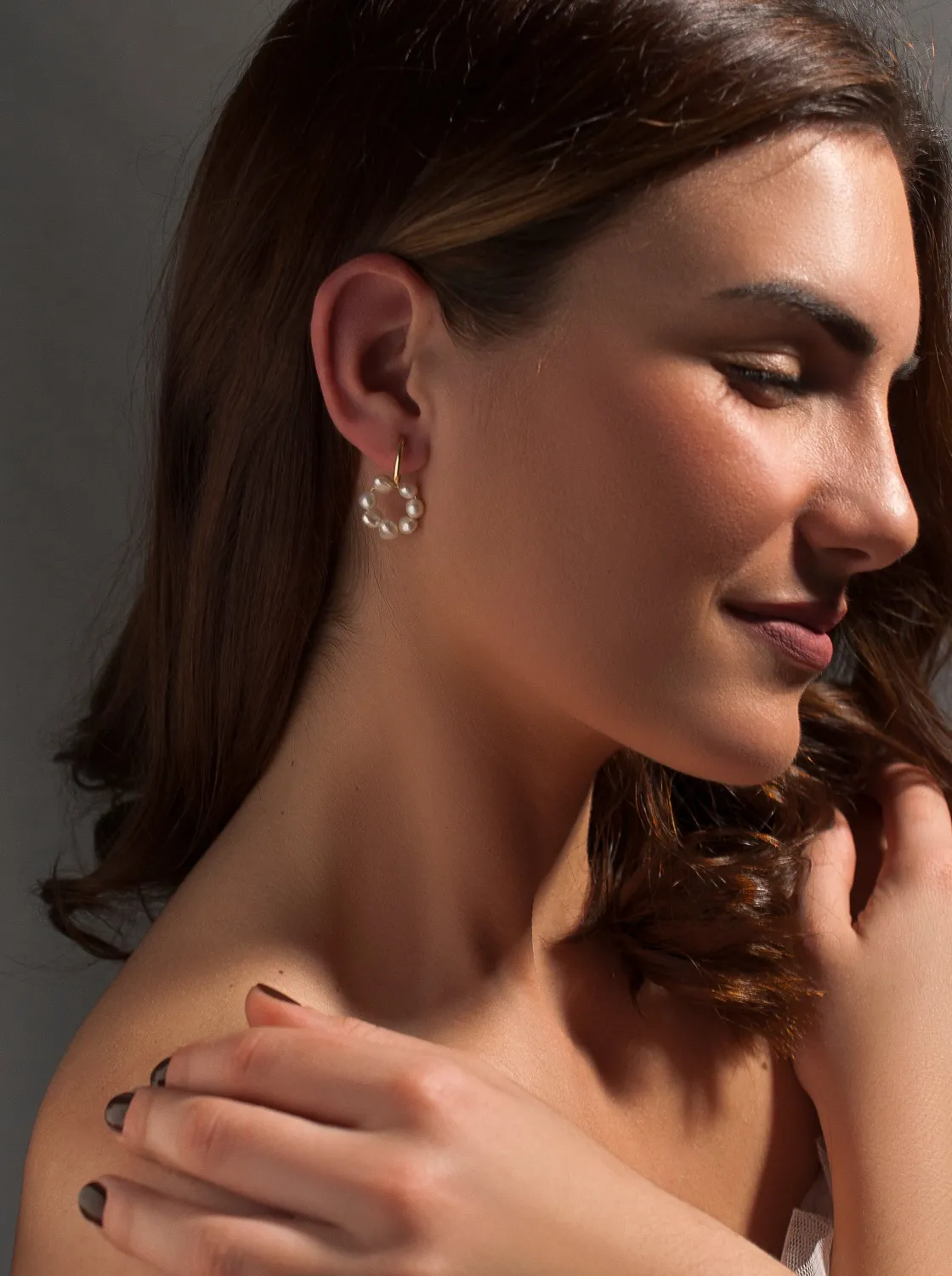 Pendientes Perlas | LINEARGENT Pendientes aros con colgantes de perlas bañados en oro