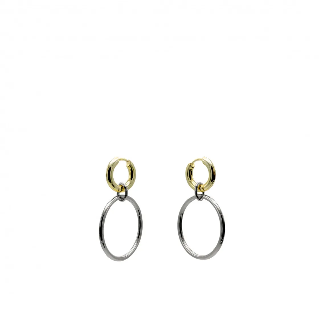 Pendientes Bicolor | Pendientes Aro | LINEARGENT Pendientes aros con colgantes diseño de doble aro multi tamaño