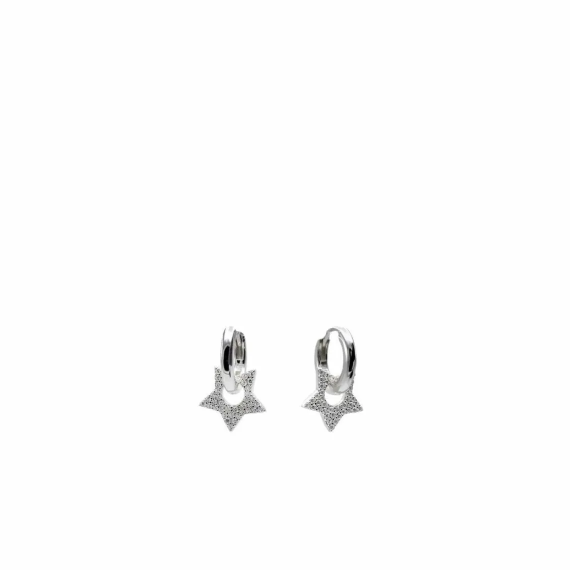 Pendientes Pequeños | LINEARGENT Pendientes aros con colgantes diseño estrella con circonitas
