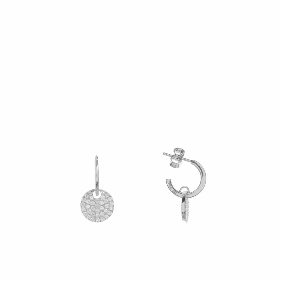 Pendientes Con Colgantes | LINEARGENT Pendientes aros con colgantes diseño medalla con circonitas
