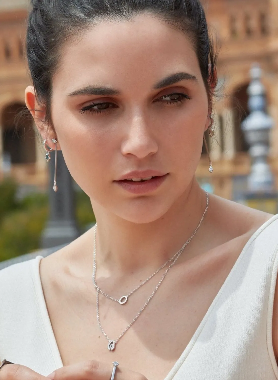 Pendientes Aro | LINEARGENT Pendientes aros con colgantes estilo aro grueso con charm de estrella