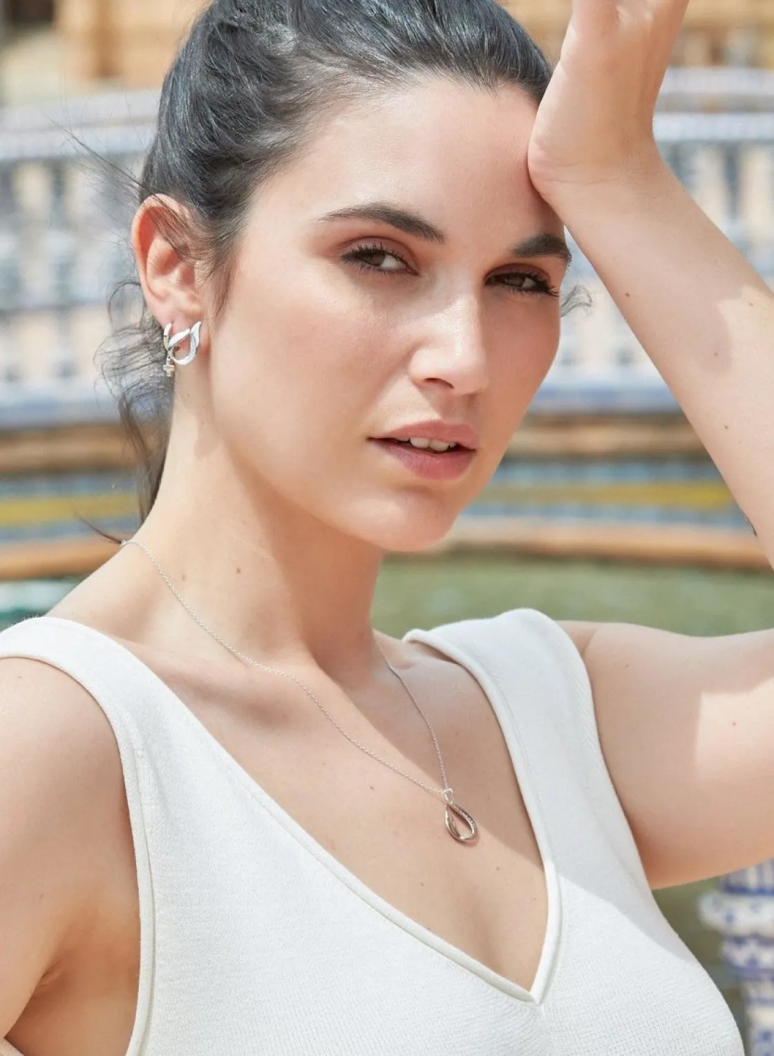 Pendientes Aro | LINEARGENT Pendientes aros con colgantes estilo charm en forma de cruz