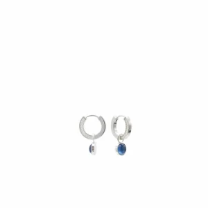 Pendientes Originales | Pendientes Aro | LINEARGENT Pendientes aros con colgantes motivo circular y circonitas