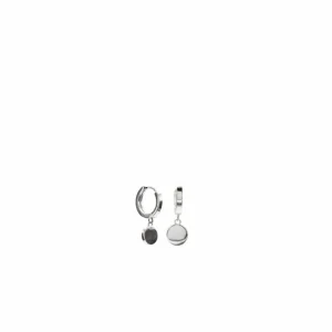Pendientes Aro | LINEARGENT Pendientes aros con colgantes motivo circular y plata lisa