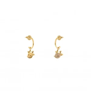 Pendientes Con Colgantes | Pendientes Aro | LINEARGENT Pendientes aros con colgantes motivo de reno con circonitas