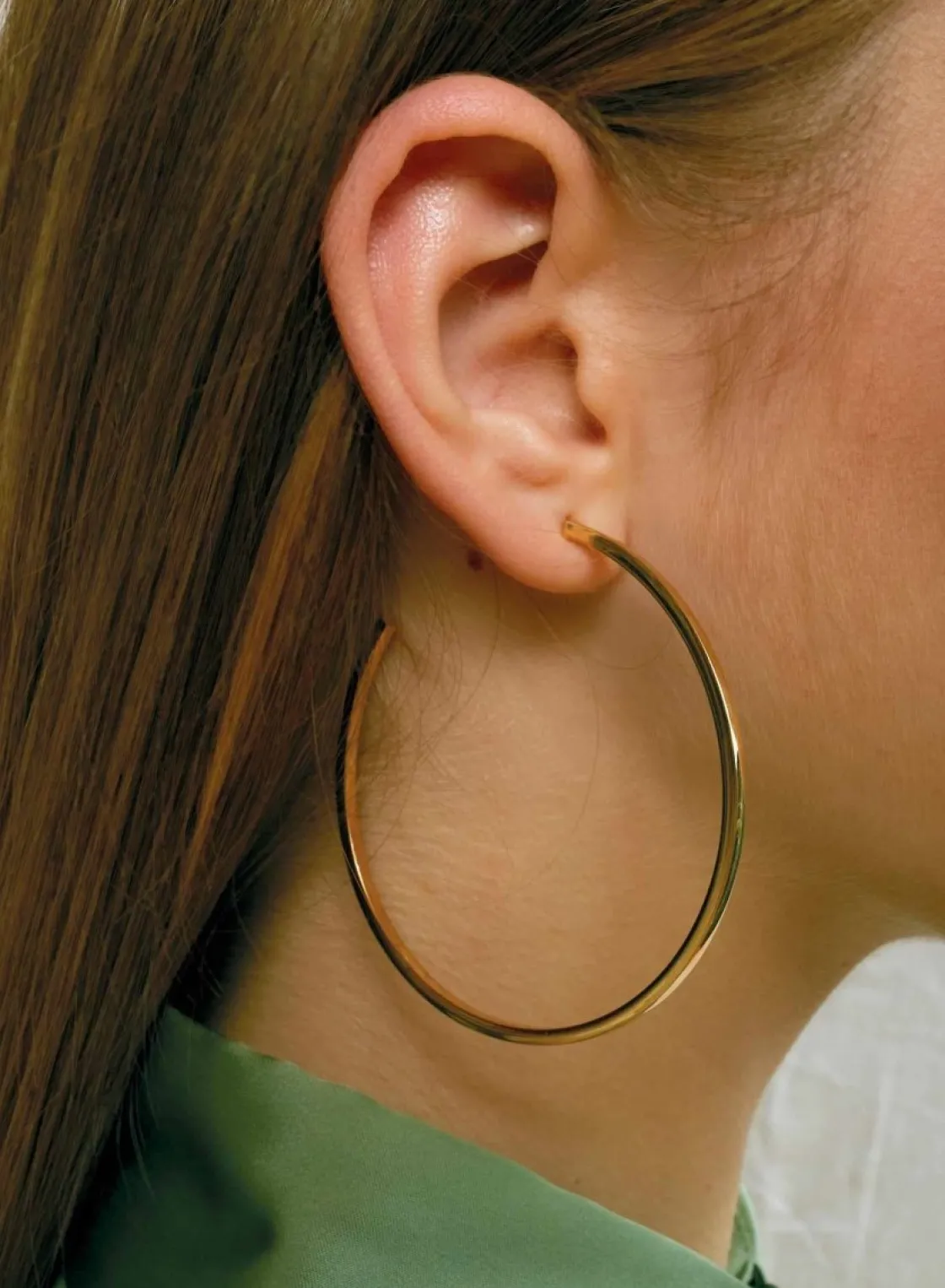 Pendientes Aro | LINEARGENT Pendientes aros grandes diseño cuadrado bañados en oro