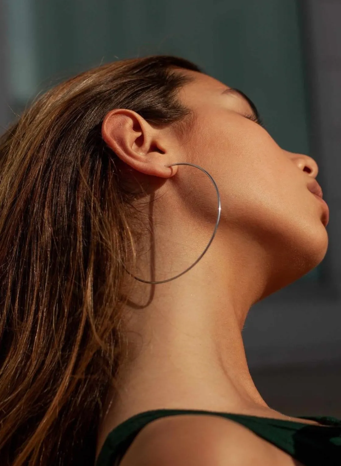 Pendientes Aro | LINEARGENT Pendientes aros grandes diseño maxi finos en plata lisa