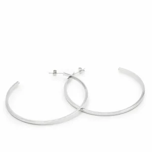 Pendientes Aro | LINEARGENT Pendientes aros grandes diseño plata lisa y cuadrados