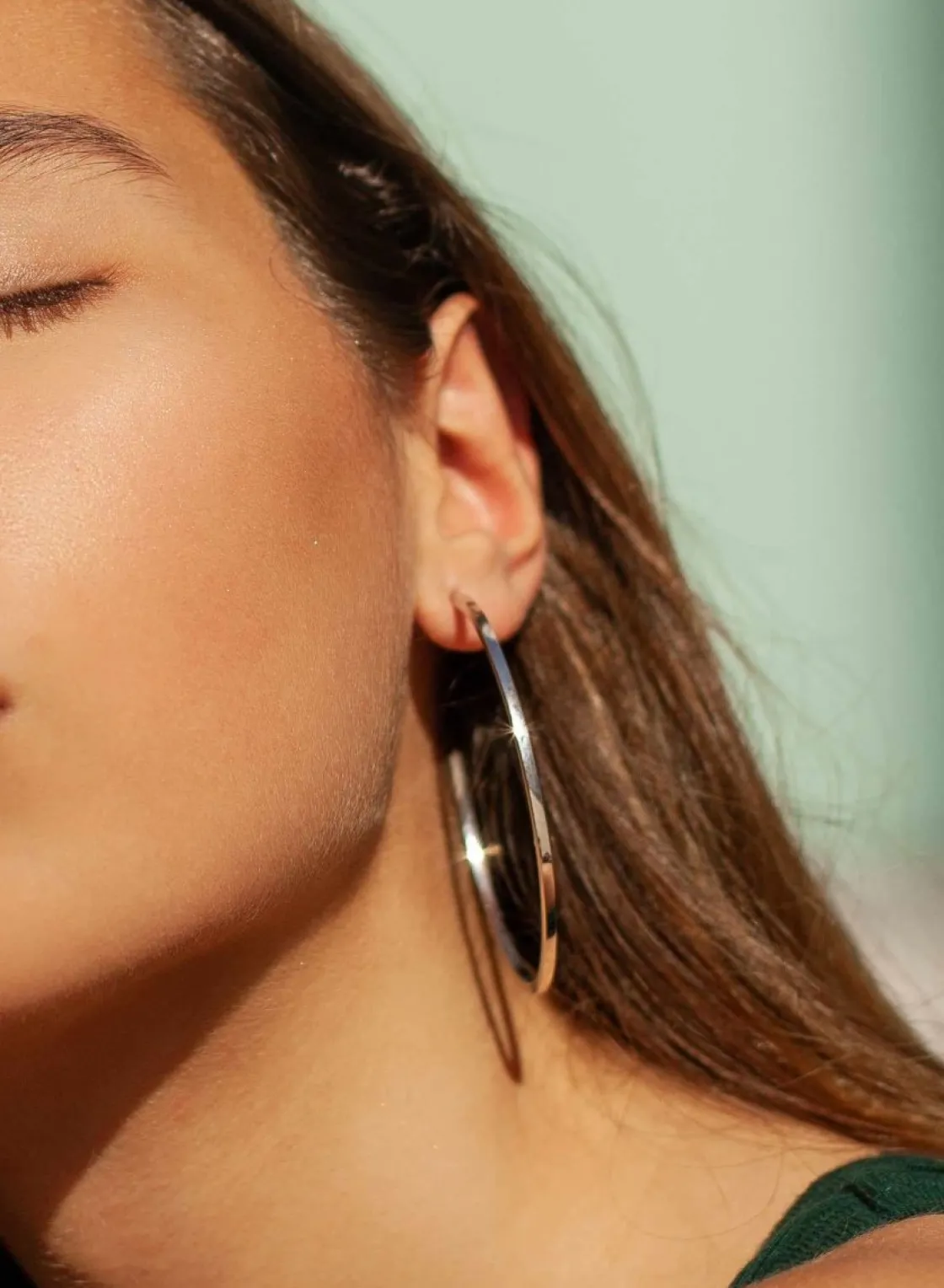 Pendientes Aro | LINEARGENT Pendientes aros grandes diseño plata lisa y cuadrados