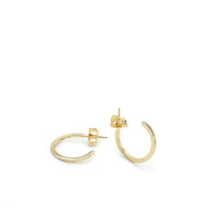 Pendientes Aro | LINEARGENT Pendientes aros medianos clásicos y elegantes estilo plano bañados en oro