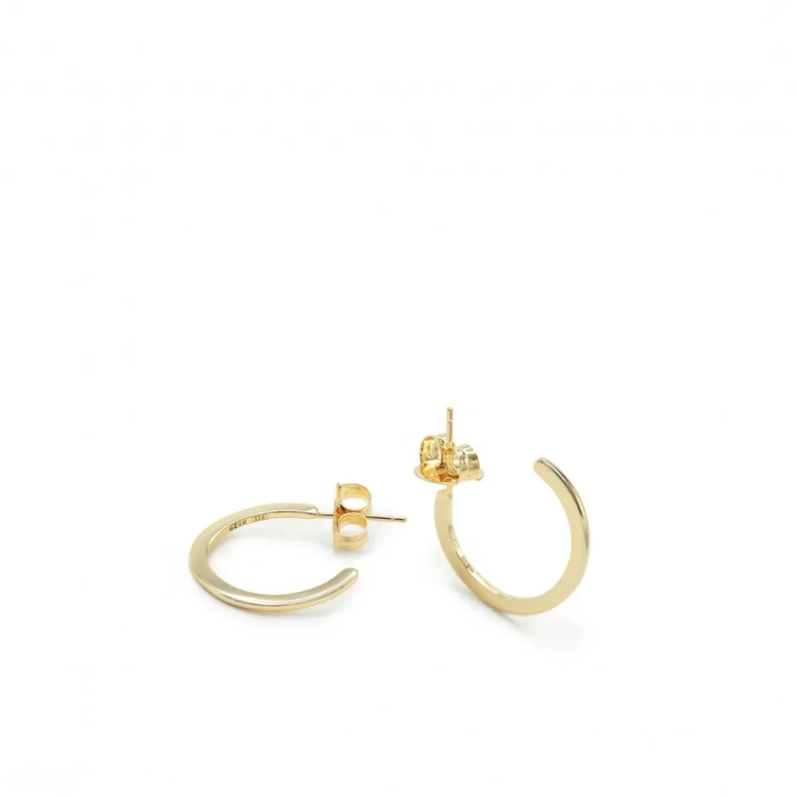 Pendientes Aro | LINEARGENT Pendientes aros medianos clásicos y elegantes estilo plano bañados en oro