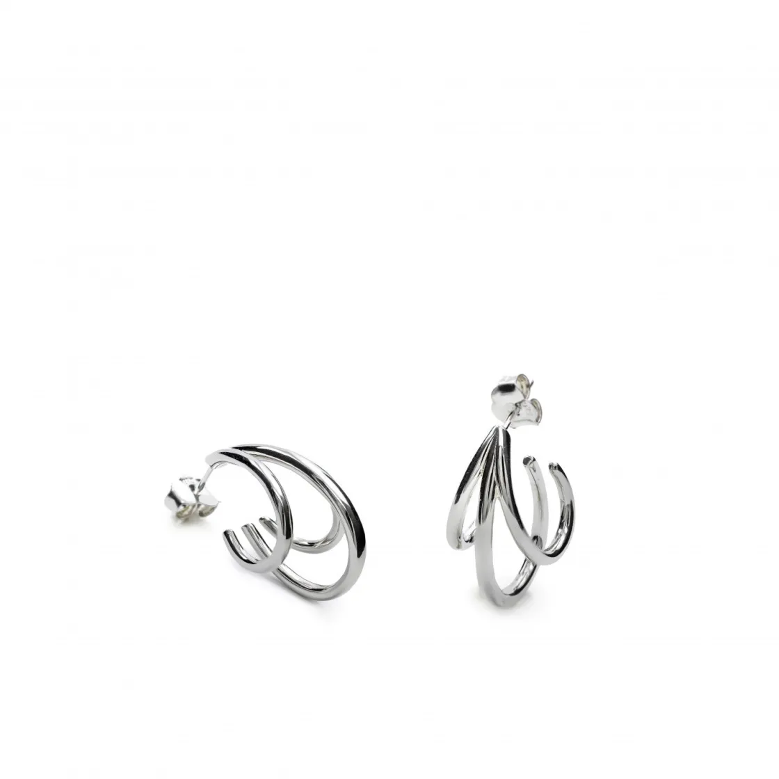 Pendientes Aro | LINEARGENT Pendientes aros originales diseño triple argolla semiabierta