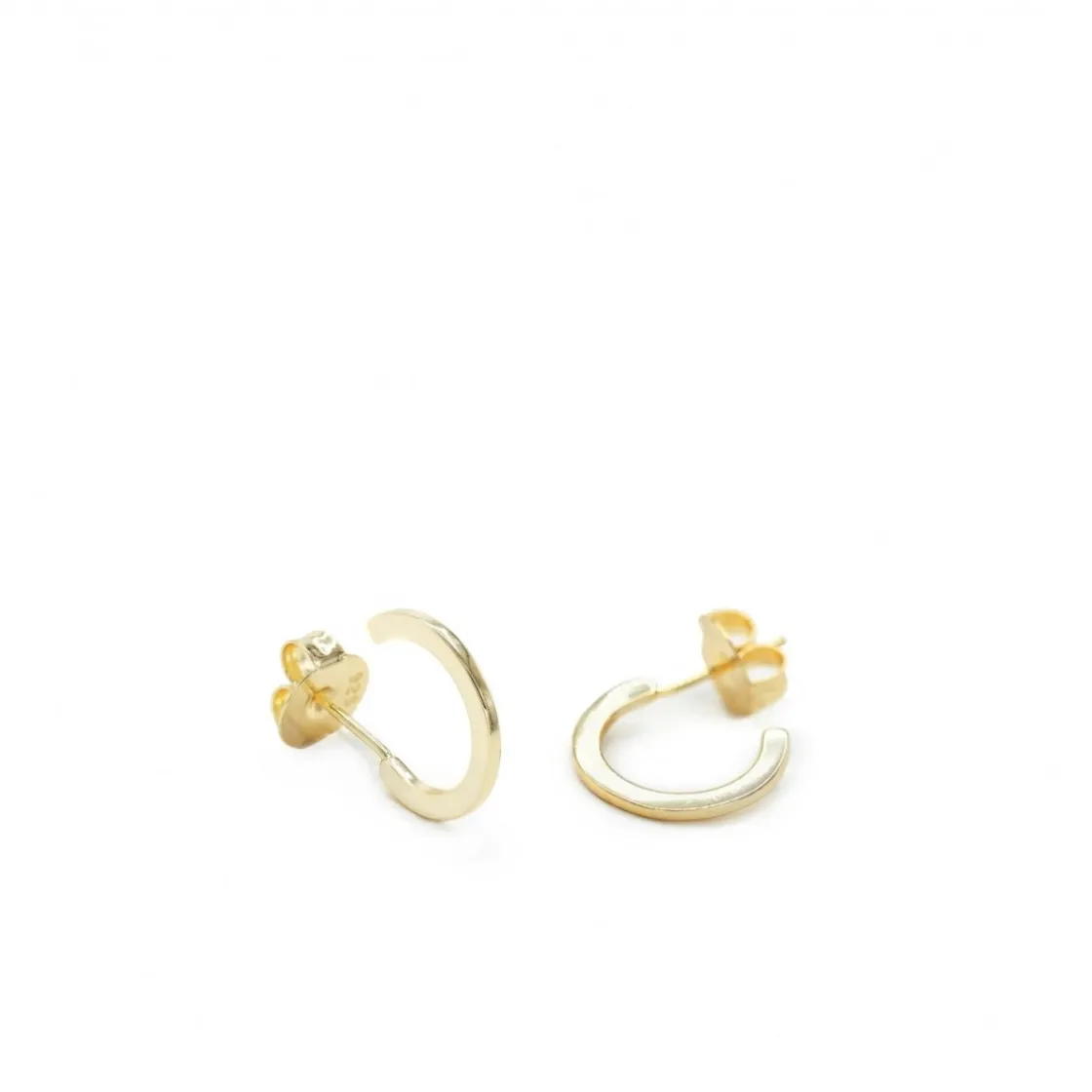 Pendientes Aro | LINEARGENT Pendientes aros pequeños clásicos y elegantes estilo plano bañados en oro
