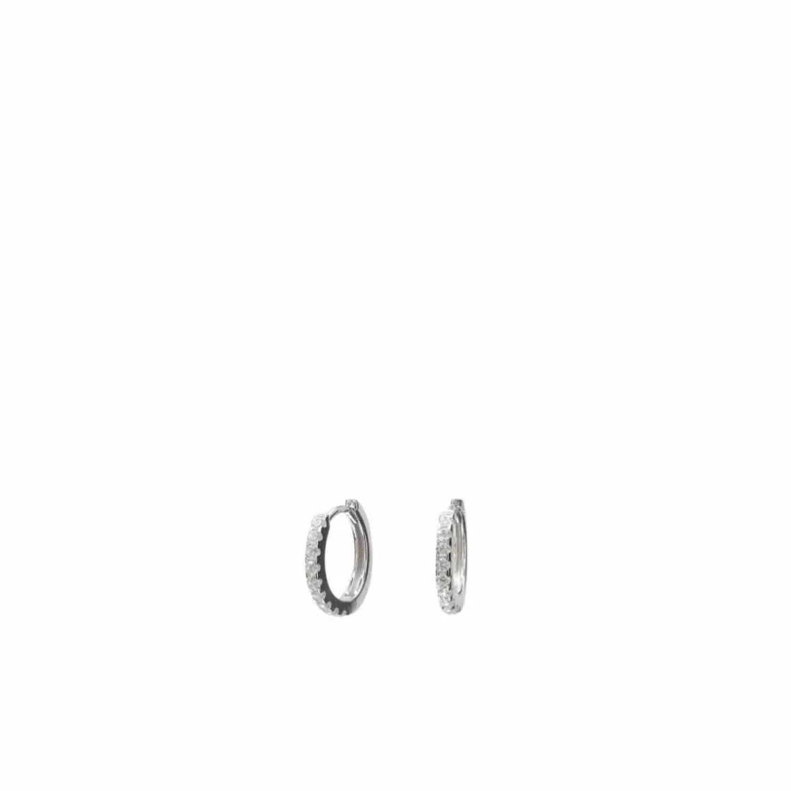 Pendientes Aro | LINEARGENT Pendientes aros pequeños con carril de circonitas estilo segundo pendiente